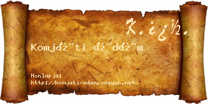 Komjáti Ádám névjegykártya