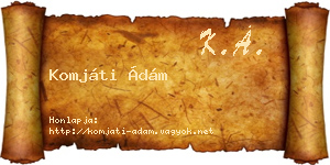 Komjáti Ádám névjegykártya